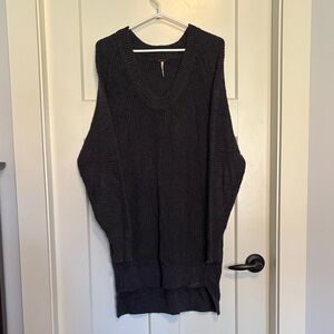 Free People Black V-Neck Sweater